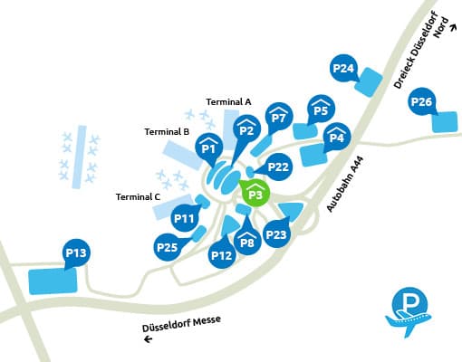 Parken Flughafen Düsseldorf P3