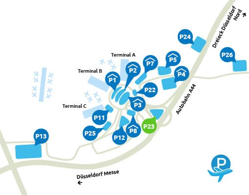 Parkplatz P23 Düsseldorf Flughafen